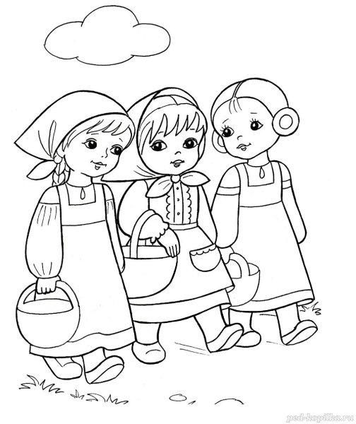 Книжка раскраска сказки Маша и медведь