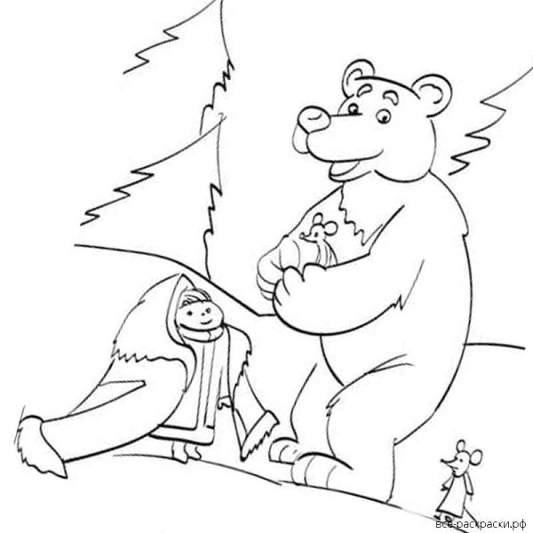 Медведи соседи раскраска
