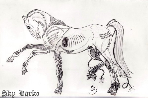 Эскиз мистической лошади