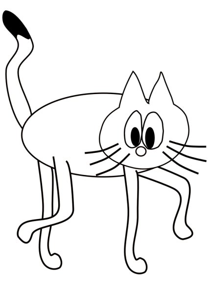 Раскраска длинный кот