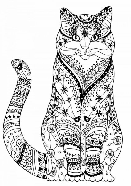 Раскраски антистресс кошки