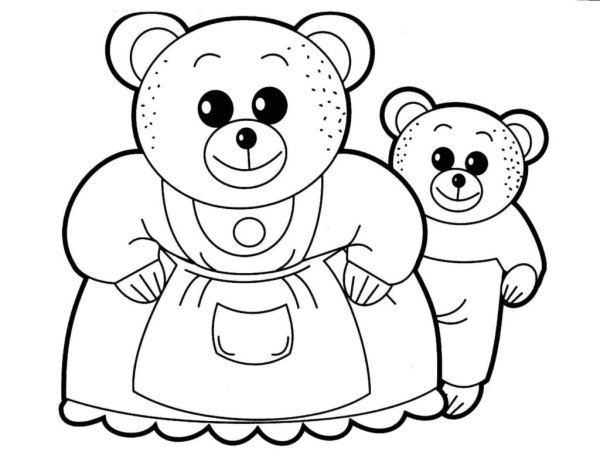 Раскраски для ребенка медведь (49 фото)
