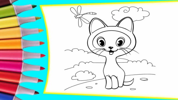 Котенок по имени Гав раскраска для детей