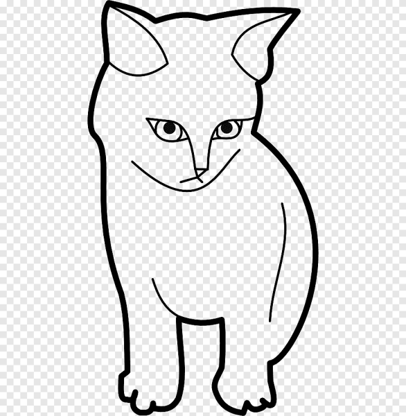 Кошка контурный рисунок
