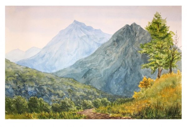 Рисование крымские горы