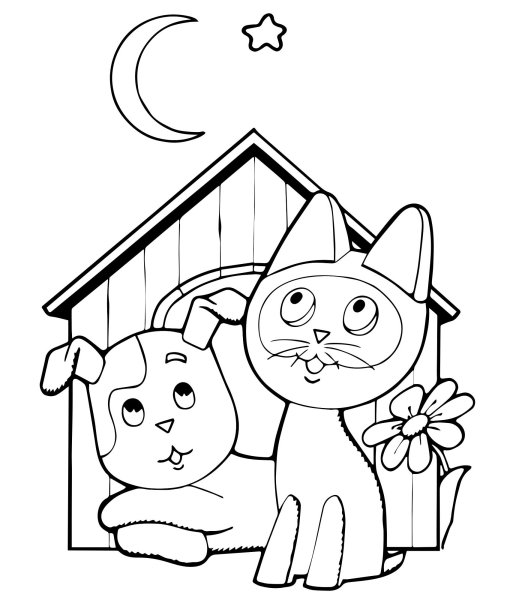 Котенок по имени Гав раскраска