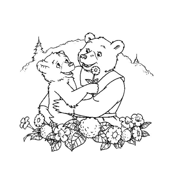 Раскраски медведь и медведица (46 фото)