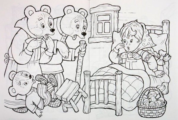 Раскраски медведь из русской народной сказки (47 фото)