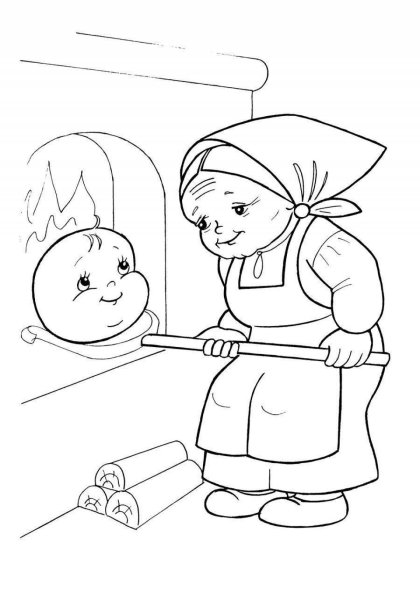 Сказка Колобок заяц раскраска