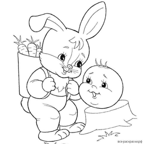 Раскраска домик Теремок для детей 3-4 лет