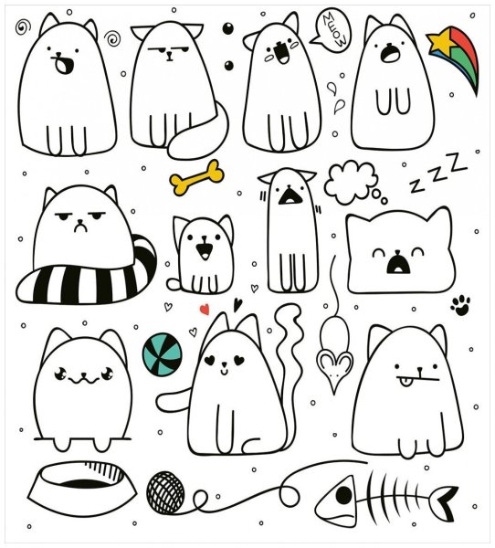Котик. Раскраска с наклейками