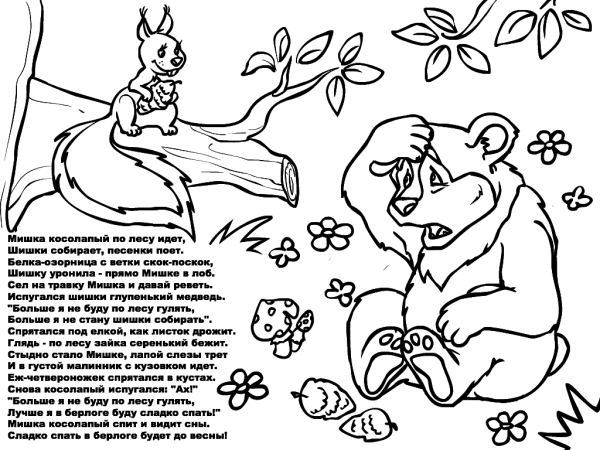 Раскраска. Медвежонок