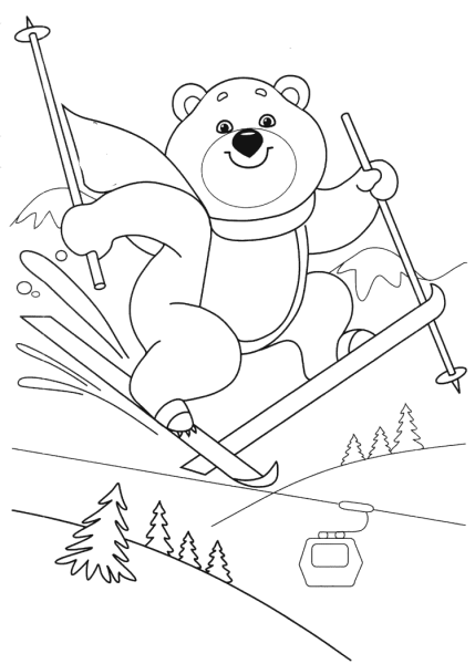 Раскраски медведь на льду (43 фото)