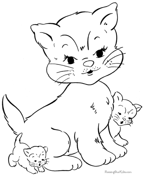 Кошки. Раскраска