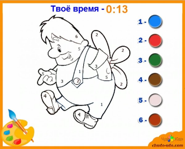 Раскраска по номерам для малышей