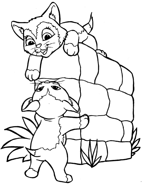 Кошки. Раскраска