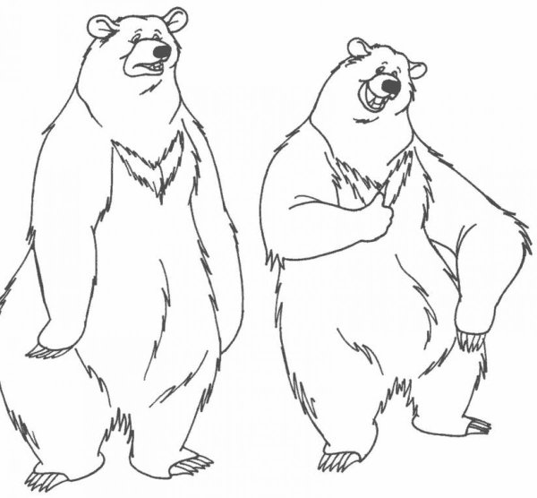 Веселый медведь раскраска