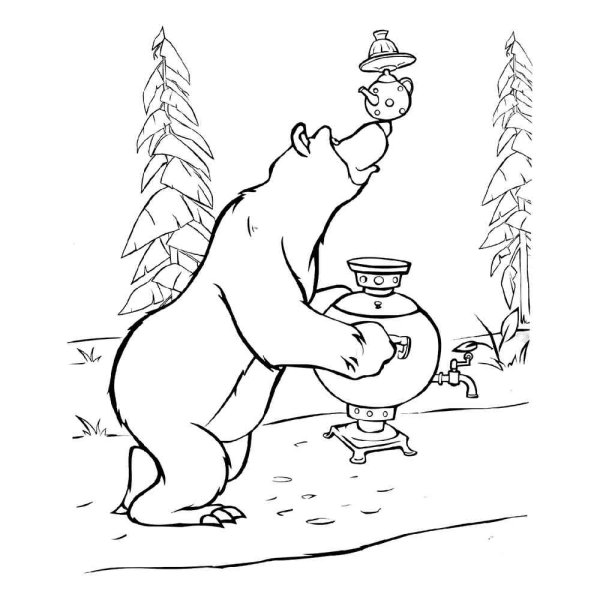 Медведь раскраска