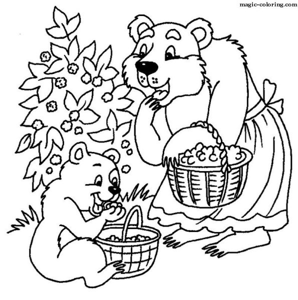 Медведь с медом раскраска