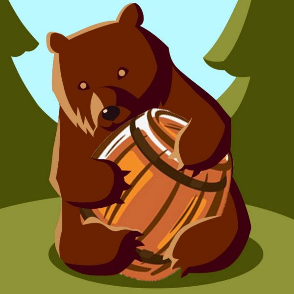 Медверь с бочонком меда