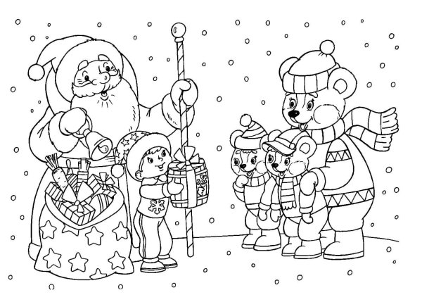 Новогодняя раскраска