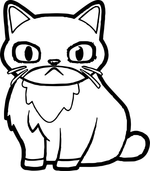 Котик злой раскраска