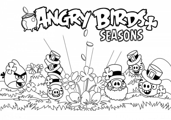 Раскраски Angry Birds Seasons