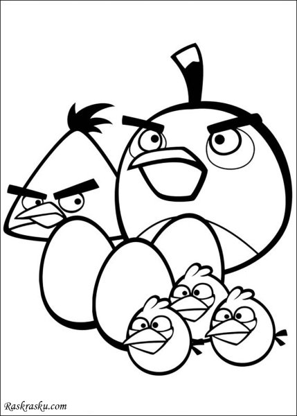 Распечатать раскраски Энгри Бердс / Angry Birds