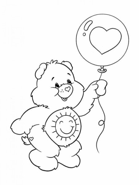 Раскраски медведь с шарами (43 фото)