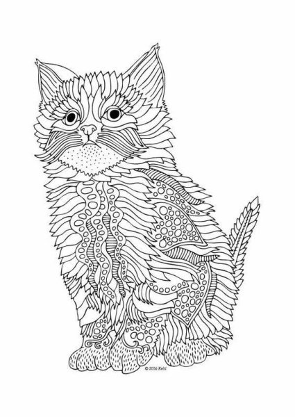 Раскраска антистресс котики