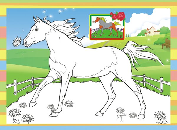 Раскраска лошадь для детей 6-7 лет