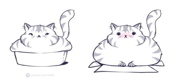 Рисунки толстых котов