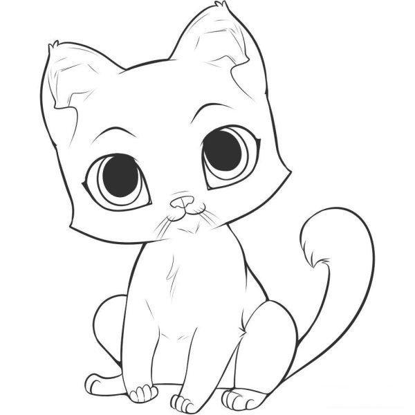 Раскраска милая кошечка