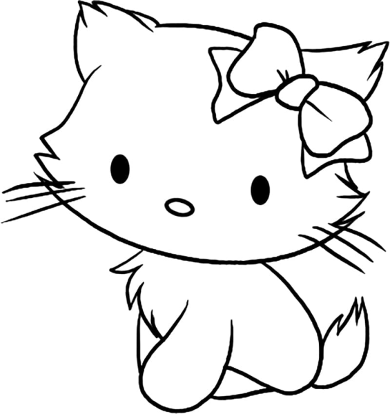 Раскраска милый котик