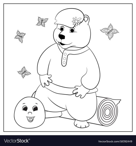 Медведь раскраска