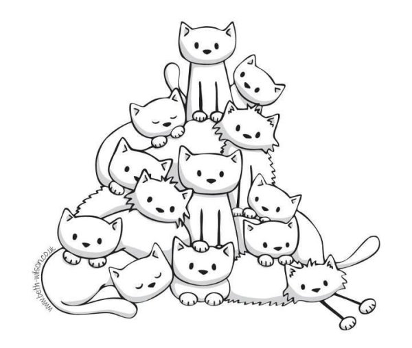 Раскраски милых котиков