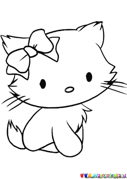 Раскраска милый котенок