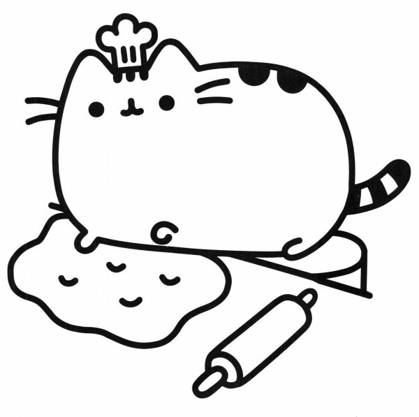 Котик раскраска Пушин Кэт