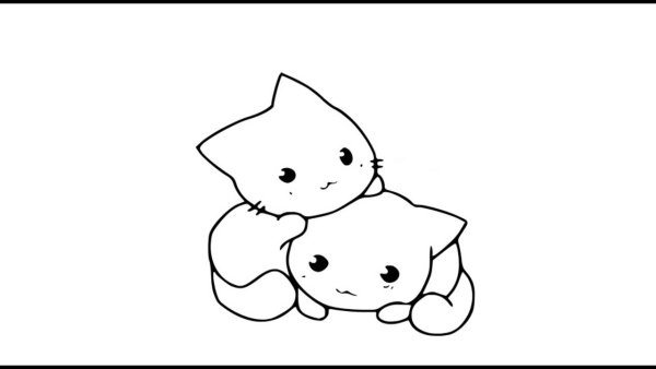 Раскраски котята Каваи