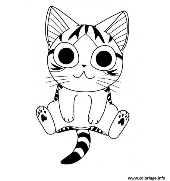 Раскраска милая кошечка