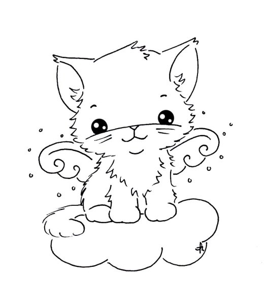 Раскраска маленькие котята