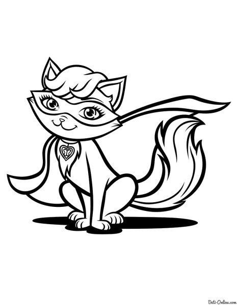 Раскраска супер кошечка