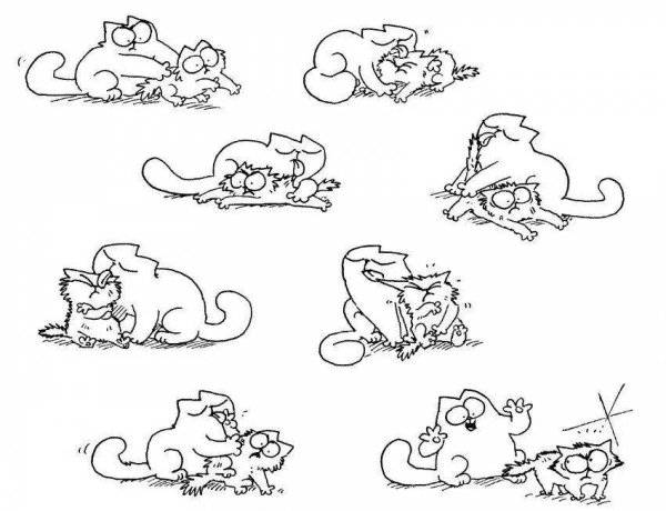 Кот Саймона. Раскраска