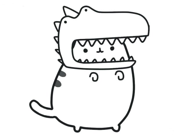 Раскраски кот динозавр (44 фото)
