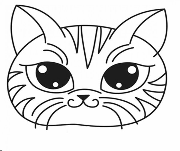 Маска кота раскраска