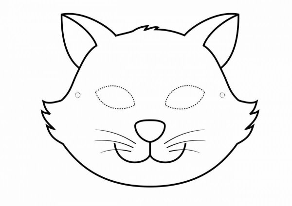Маска кота для детей трафарет
