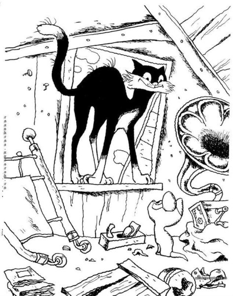 Котенок Гав раскраска