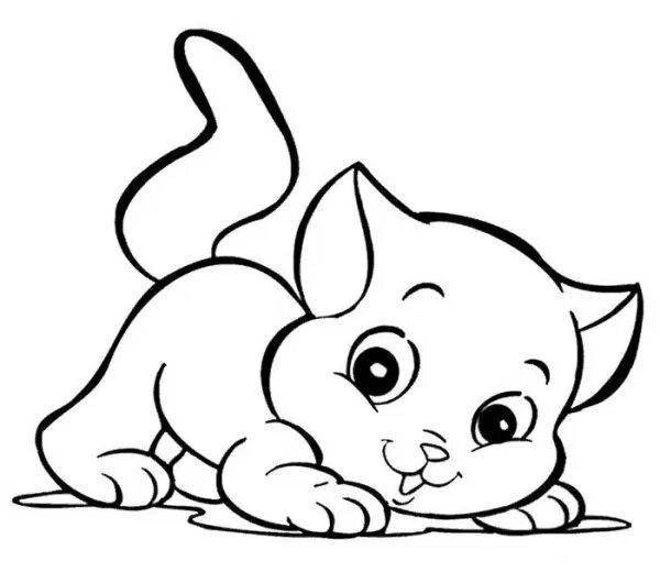 Раскраска кошка с котятами
