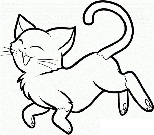 Раскраски котенок бегущий (42 фото)