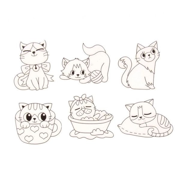 Раскраски милые кошки